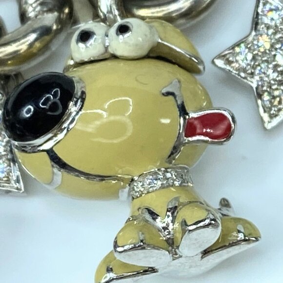 Aaron Basha 18k White Gold Enamel and Diamond Charm Necklace 20" 285.4g JR85754 - Picture 13 of 16